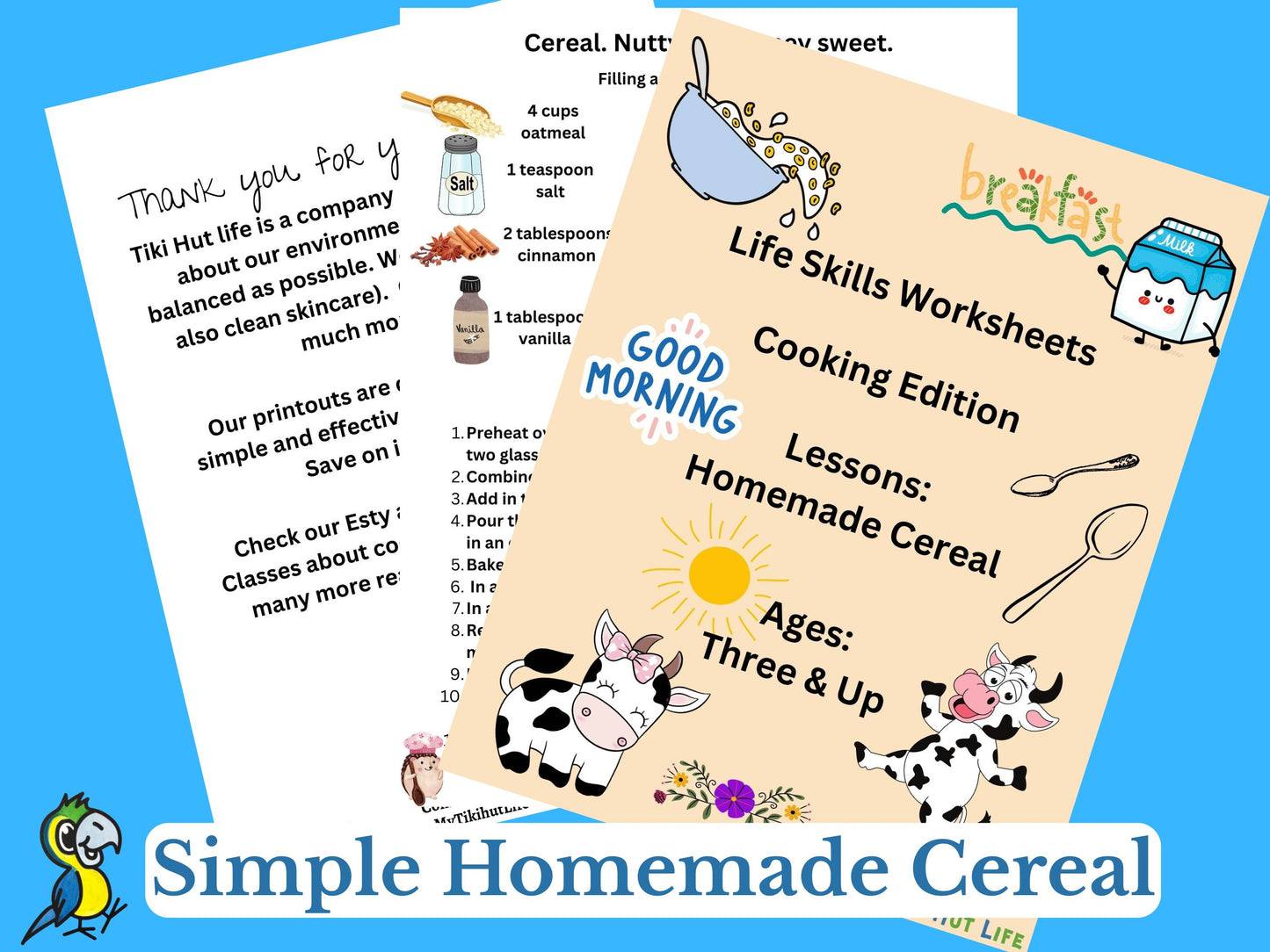 Cereal Recipe Worksheet To Follow With Kids Exercise