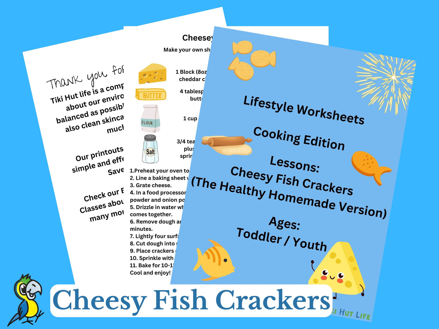 Cheese Crackers Recipe Worksheet To Follow With Kids Exercise