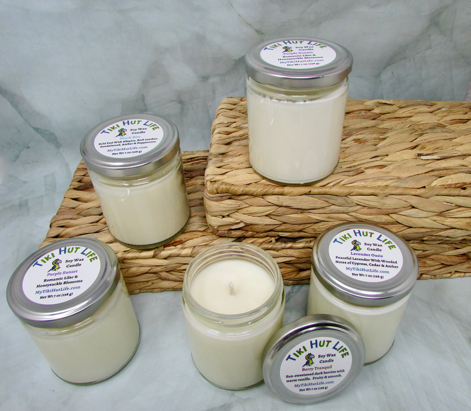 Soy wax candles. 7 ounces. Mix scents.