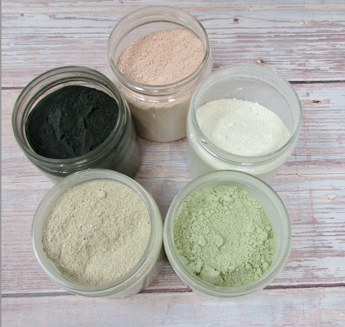 Facial Masks. Powders for 10 masks. Charcoal, french rose clay, french green clay, kaolin clay, walnut powder and more.