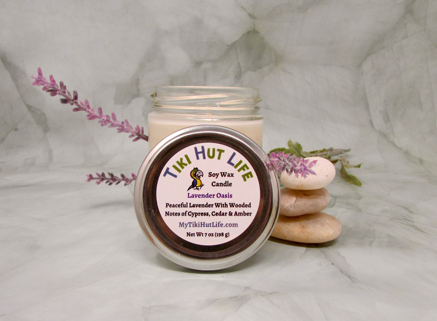 Feel the wooded air with notes of cypress, cedar, and amber. Paired with peaceful lavender for the ultimate zen. Soy wax candle. Net Wt 7 oz ( 198 g)