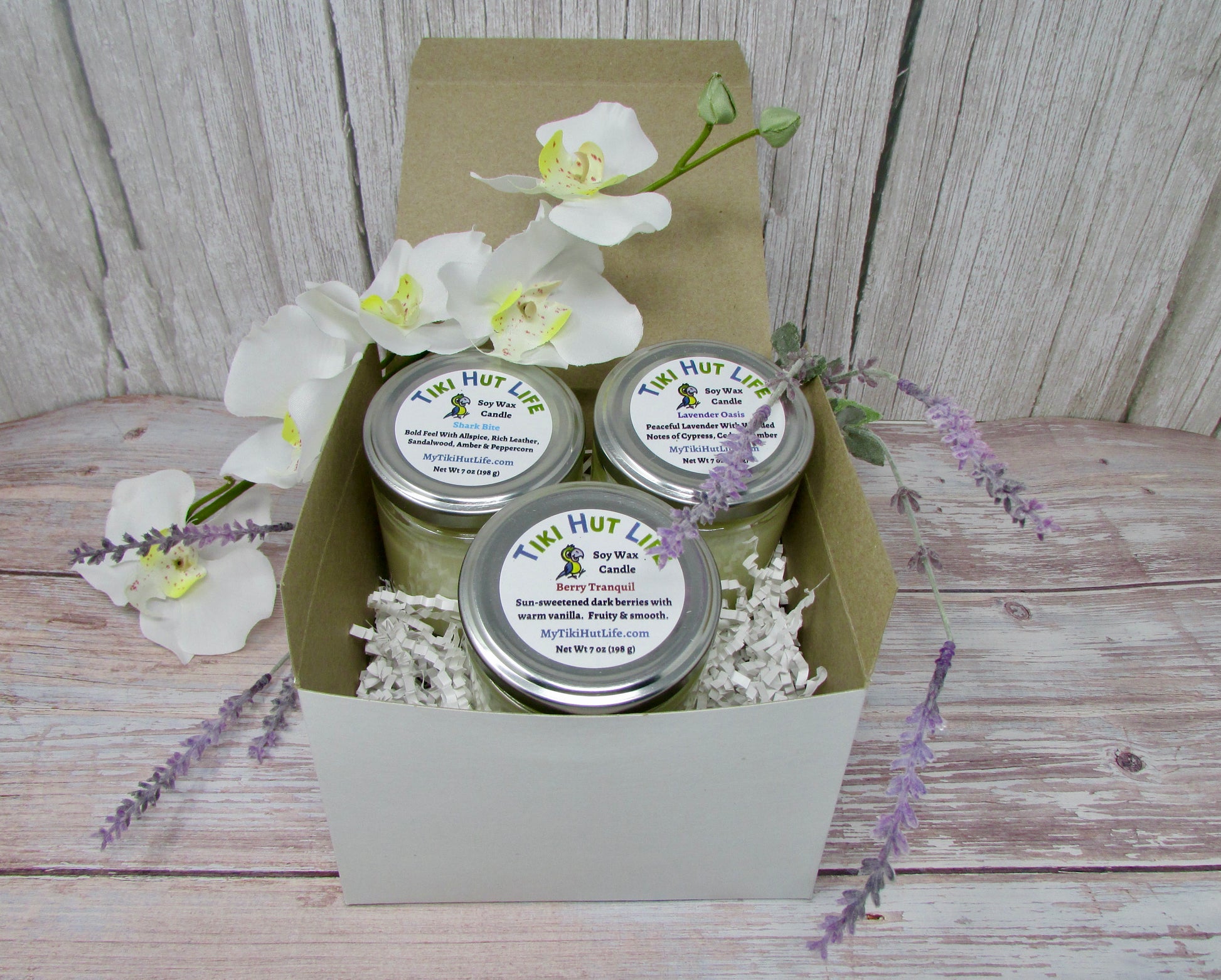 Candle gift box of three.