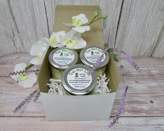 Candle gift box of three.