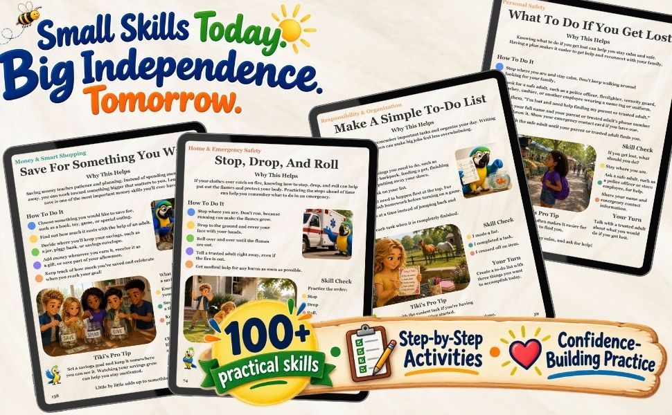5-Minute Real-Life Skills for Kids: 100 Step-by-Step Skills to Build Independence