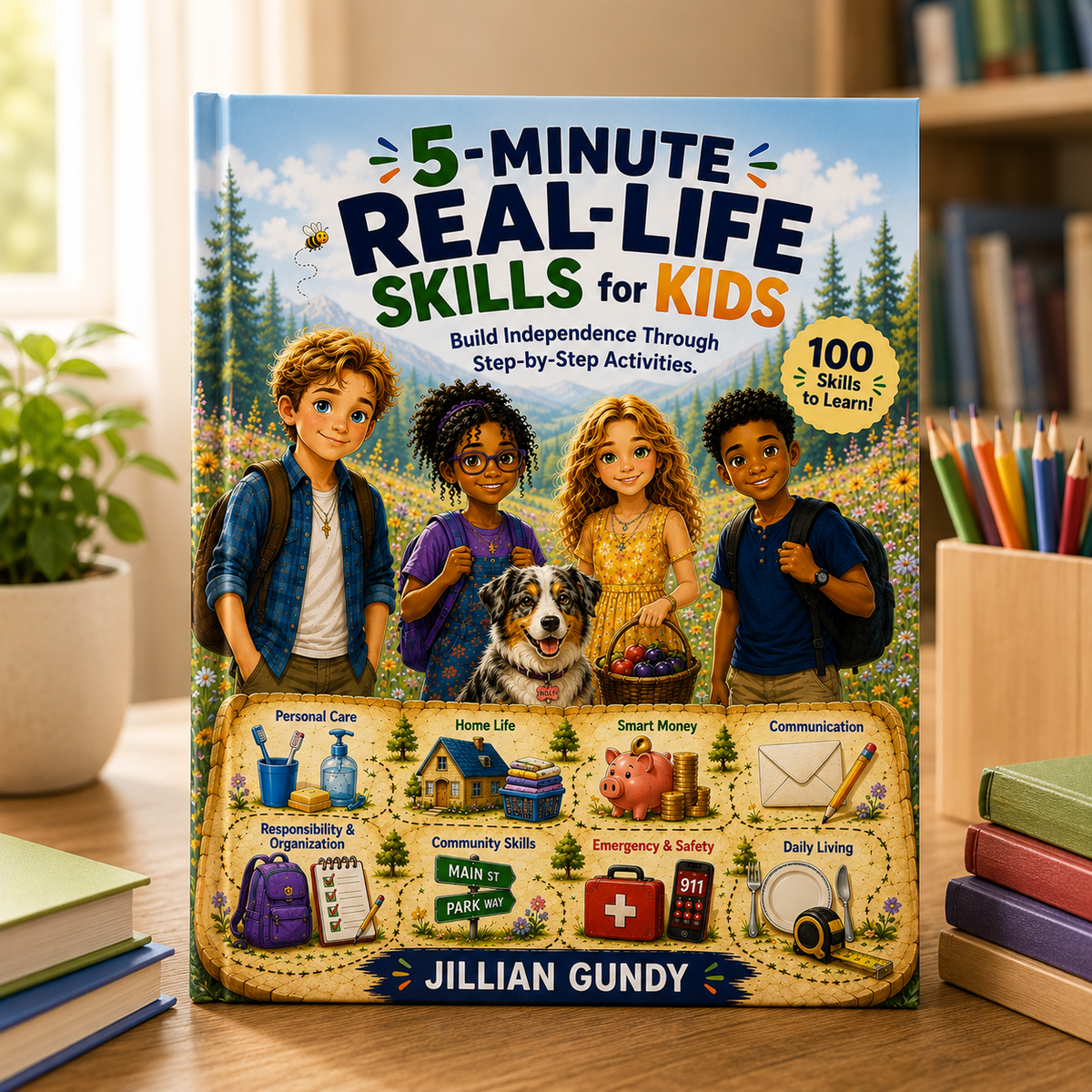 5 Min Life Skills Book For Kids. Available on Amazon. Ages 5-10. 