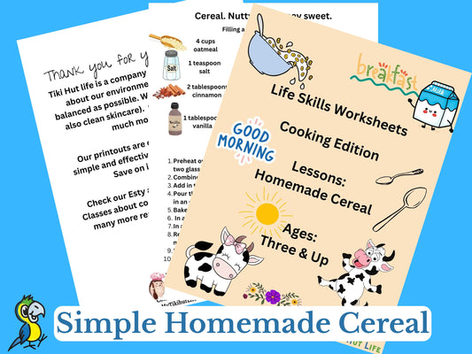 Cereal Recipe Worksheet To Follow With Kids Exercise