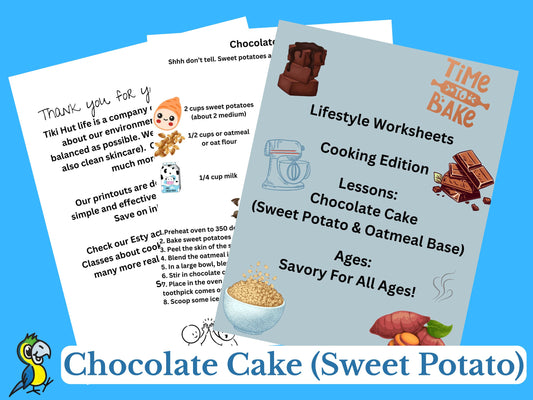 Chocolate Cake (Sweet Potato) Recipe Worksheet To Follow With Kids Exercise