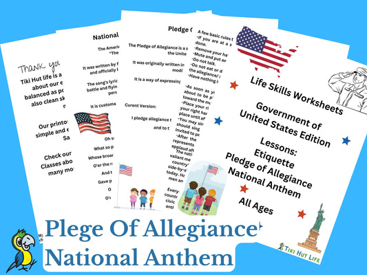 Pledge Of Allegiance & National Anthem Lesson
