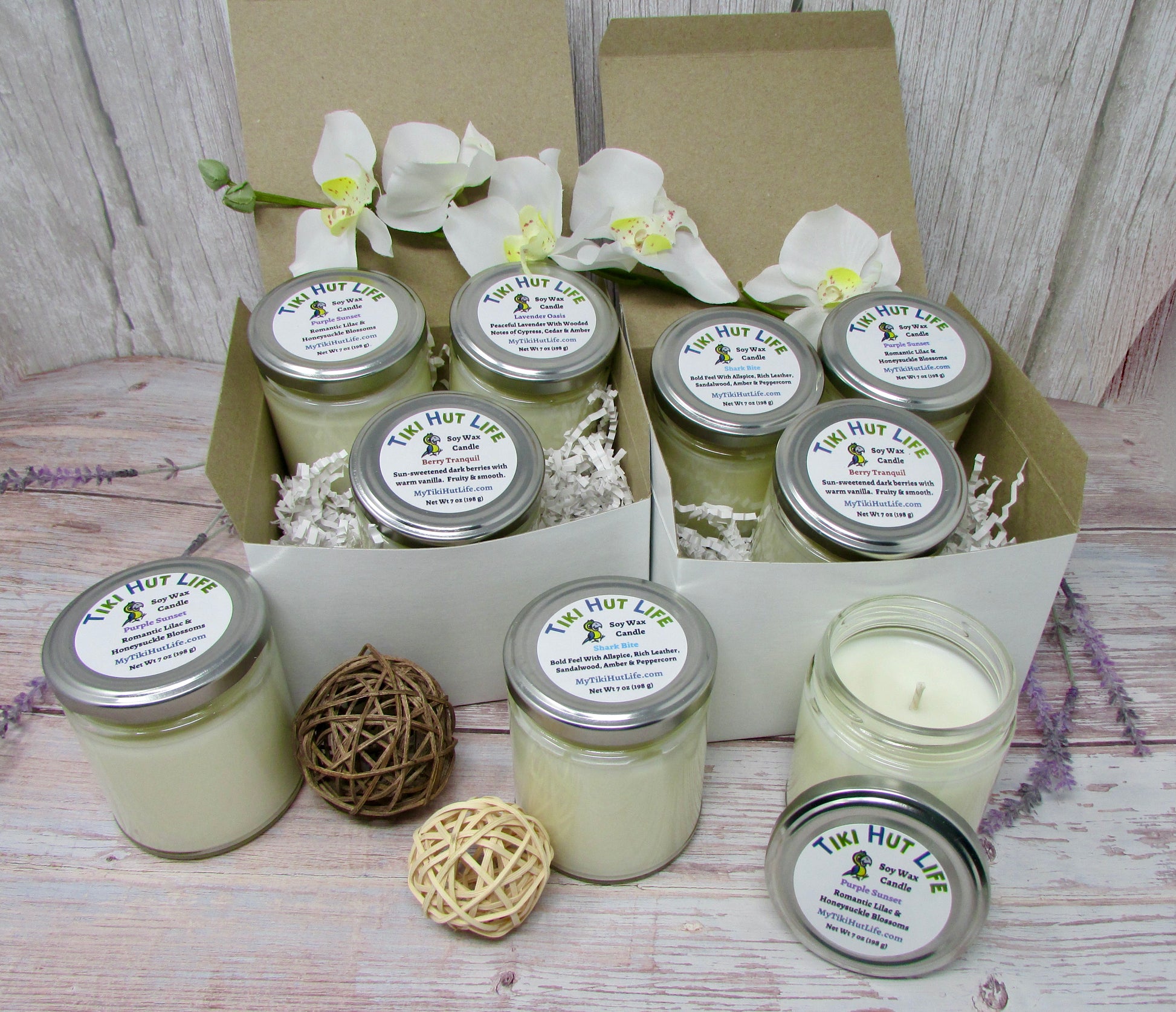 Soy wax candle gift set. 