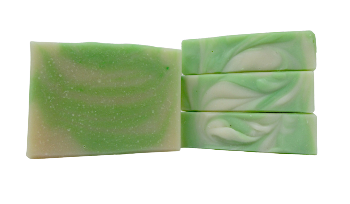 Melon Mixer Goat Milk Soap. Fresh and fruity with ripe cucumber and melon. 